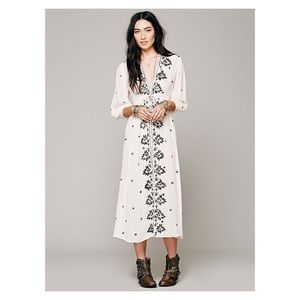 Free People Embroidered Fable Midi Dress